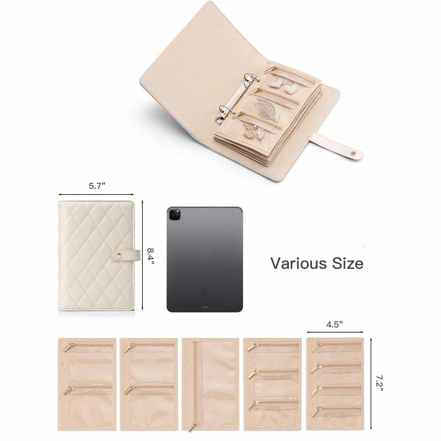 Travelling & Camping Storage Book for Jewellery - black