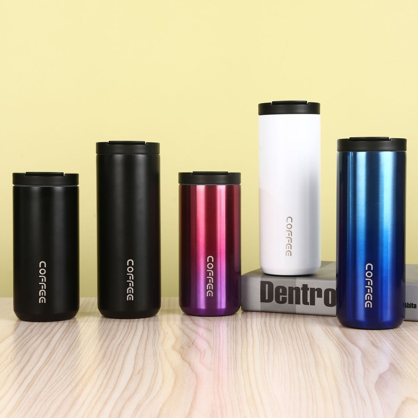 Travel Tumbler set - Insulated Stainless Steel Coffee Tumbler Set - Black
