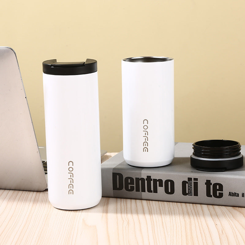 Travel Mugs - Insulated Stainless Steel Coffee Tumbler Set - WHITE