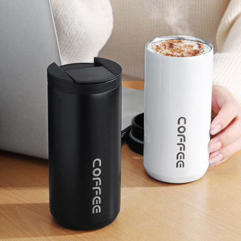 Travel Mugs - Insulated Stainless Steel Coffee Tumbler Set - WHITE