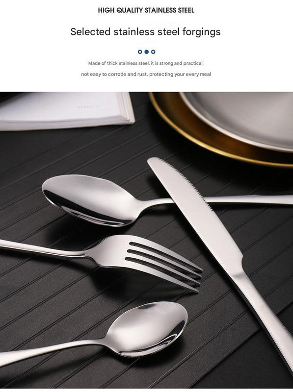 Stainless Steel Camping Cutlery Set w Plates & Bag