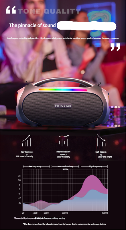 Portable Camping Speaker 60W Powerful Sound - RED - Free shipping