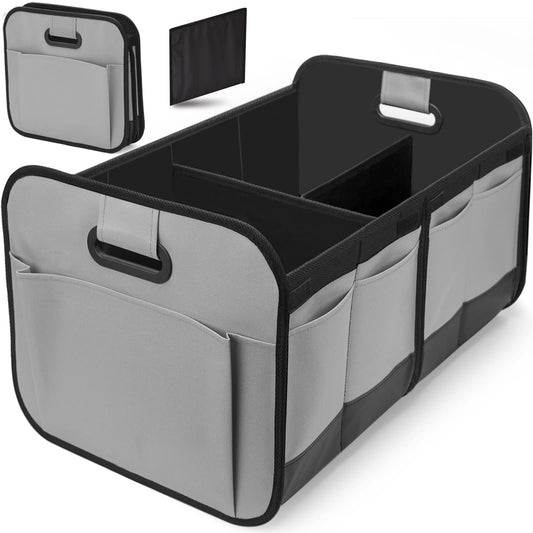 Heavy Duty Collapsible Vehicle Organiser - Large 65L Grey & Black