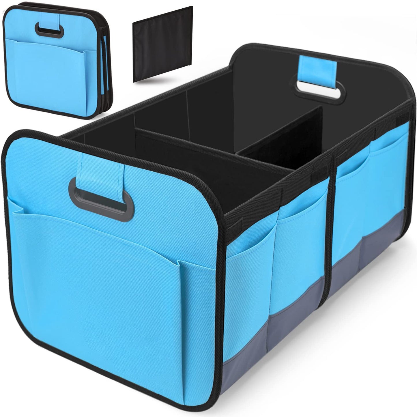 Heavy Duty Collapsible Vehicle Organiser - Large 65L Blue & Black
