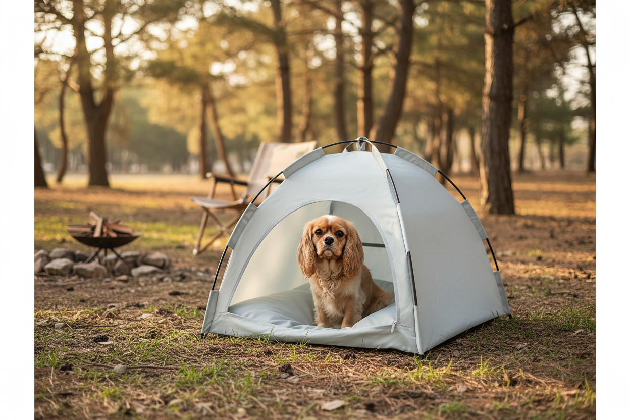 Portable Small Pet Tent with cooling mat - Army Green L