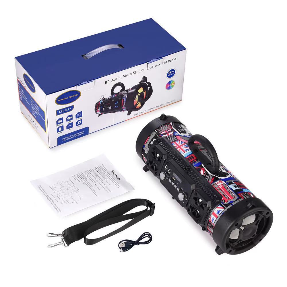 Portable Wireless Speaker - FM Radio, USB/TF, Aux - Camouflage - Free shipping