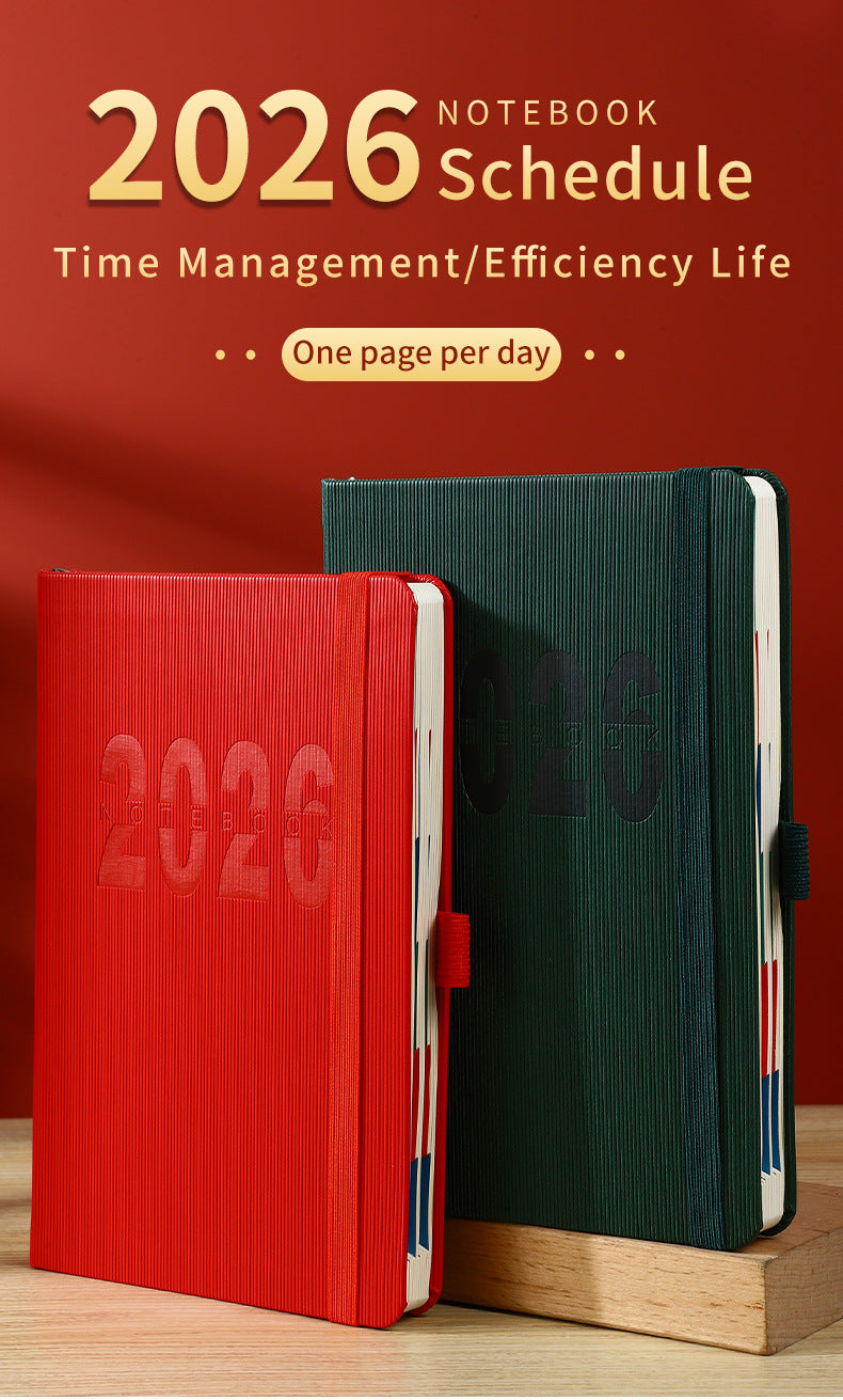 2026 A5 Daily Planner Diary Notebook - Black