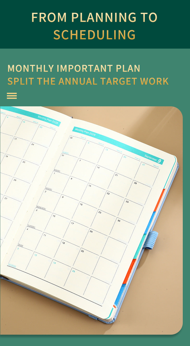 2026 A5 Daily Planner Diary Notebook - Blue