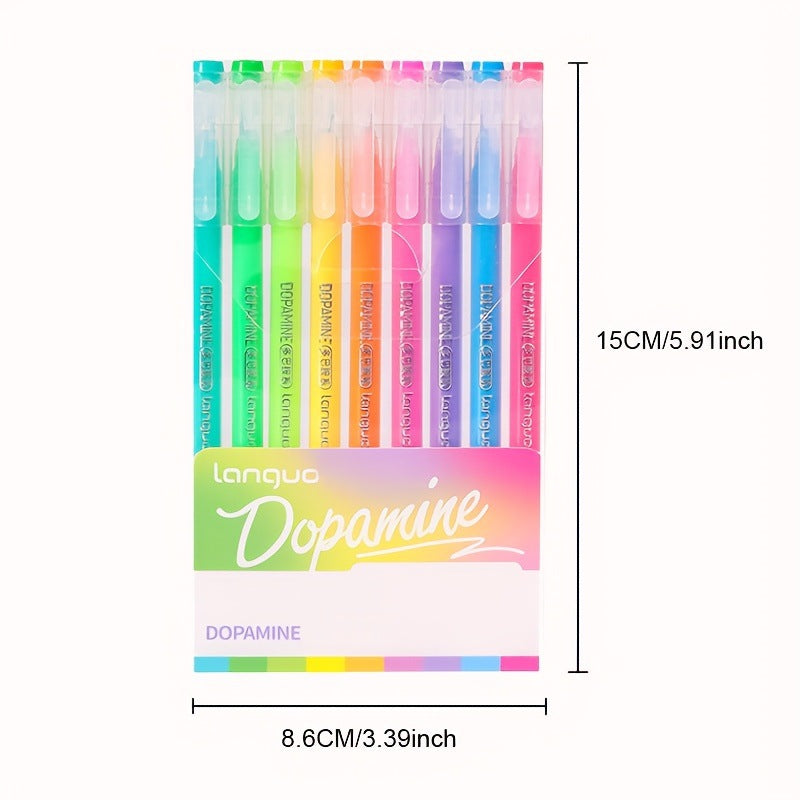 9PCS/Set Languo Dopamine Gel Pen Set - Pastels