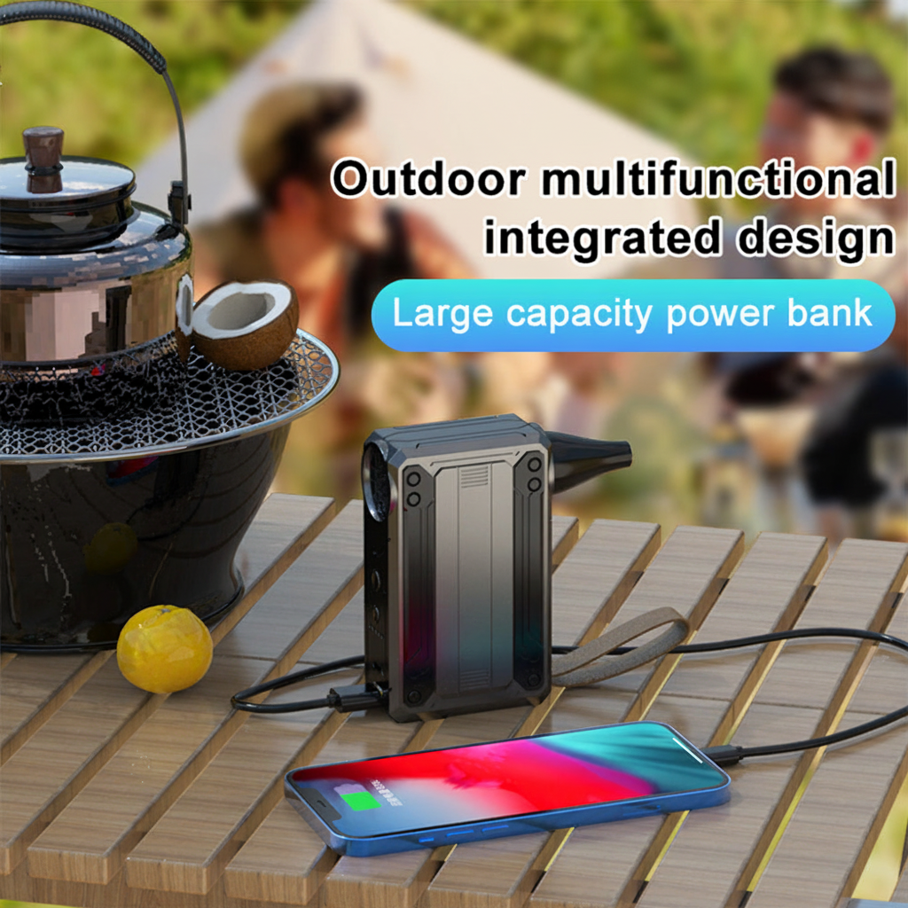 Multifunctional Turbo Fan with LED Light & Emergency Powerbank