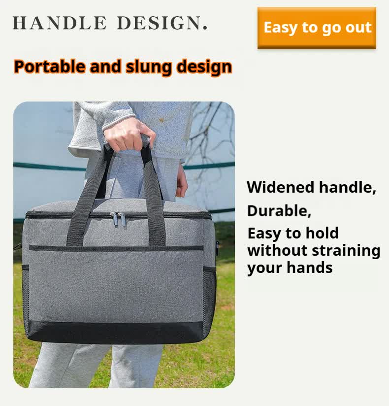 Insulated Soft Sided Heavy Duty 35L Cooler Bag - Grey