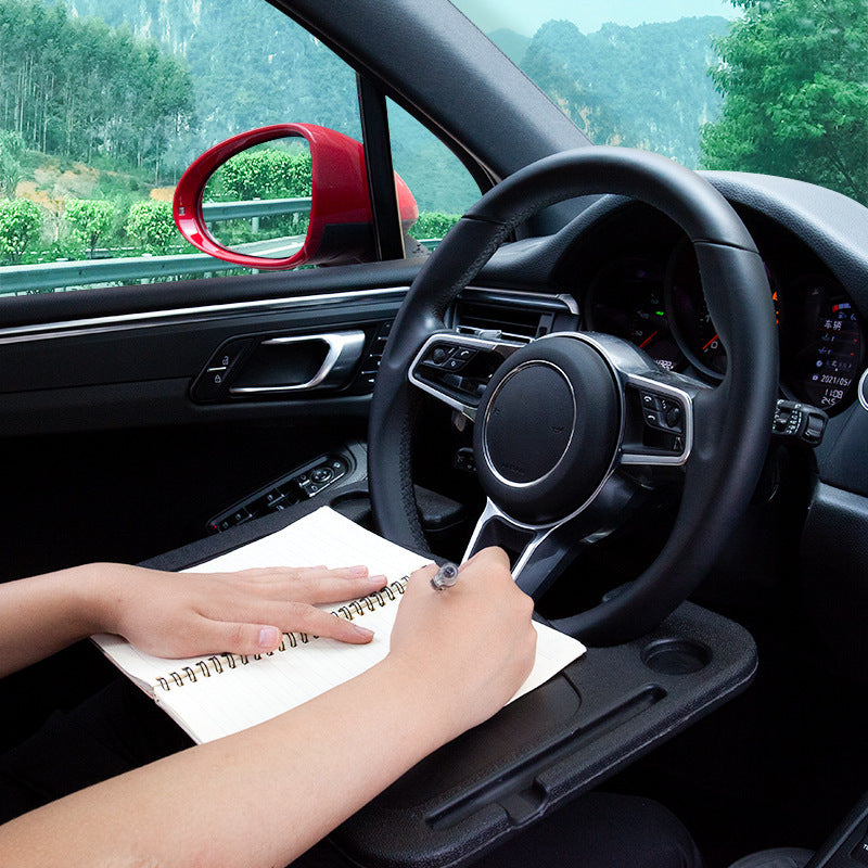 Multi-Functional Car Steering Wheel Desk/Tray - Grey