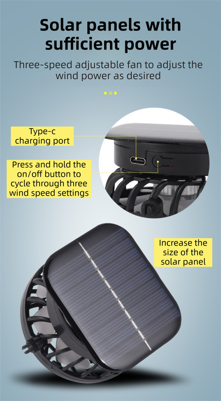 Camping Cooling Wide Brim Hat Turbo Fan - 14cm camouflage