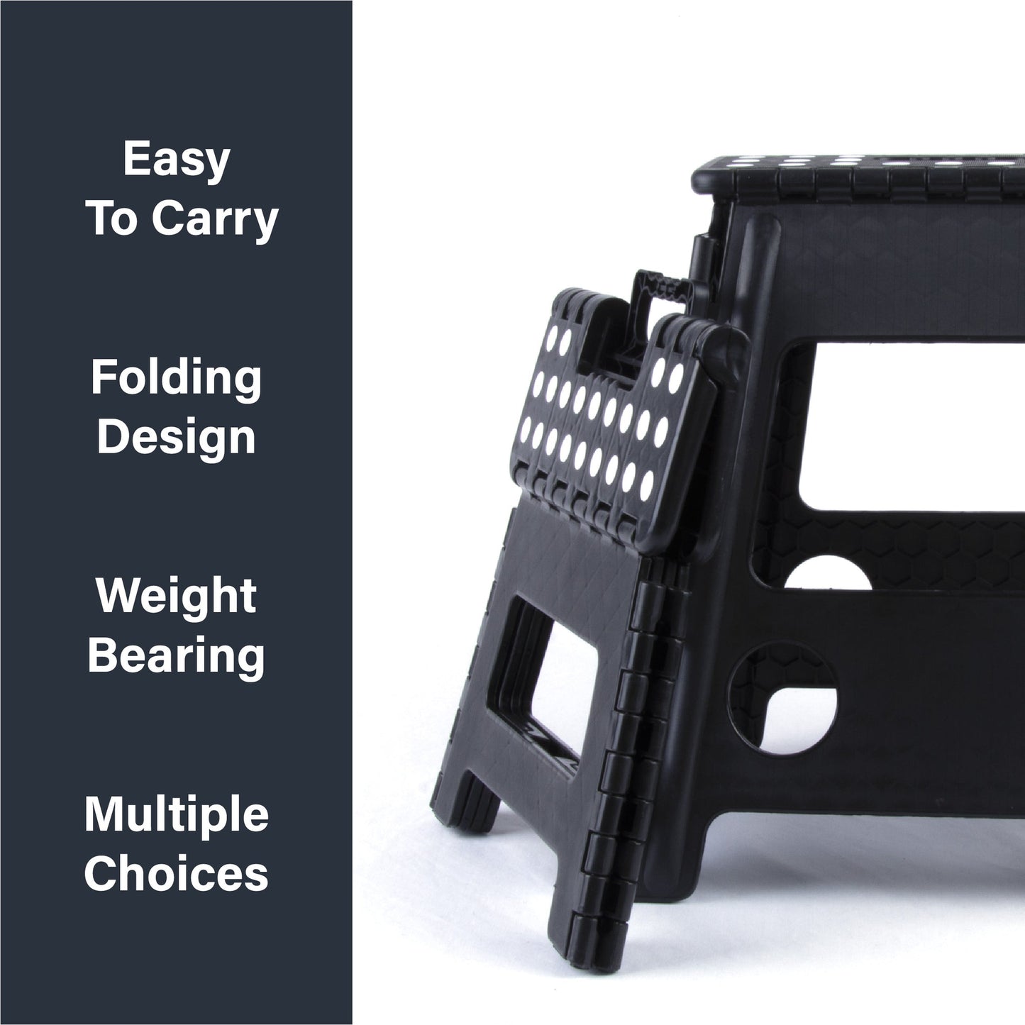 Folding Step Seat - Easy Carry - Black