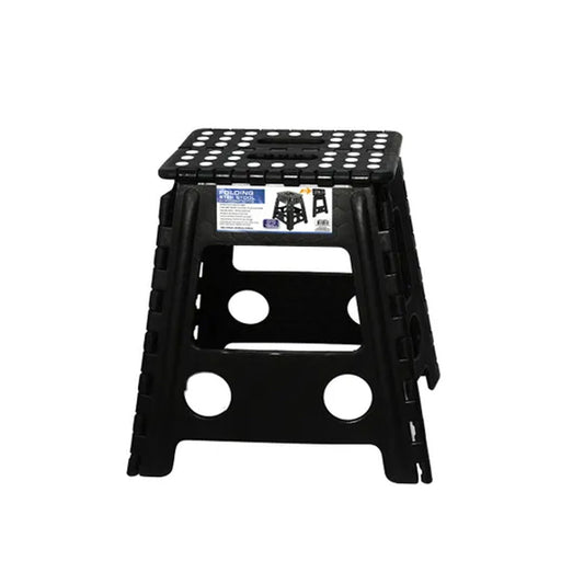 Folding Step Stool - Easy Store & Carry - Black