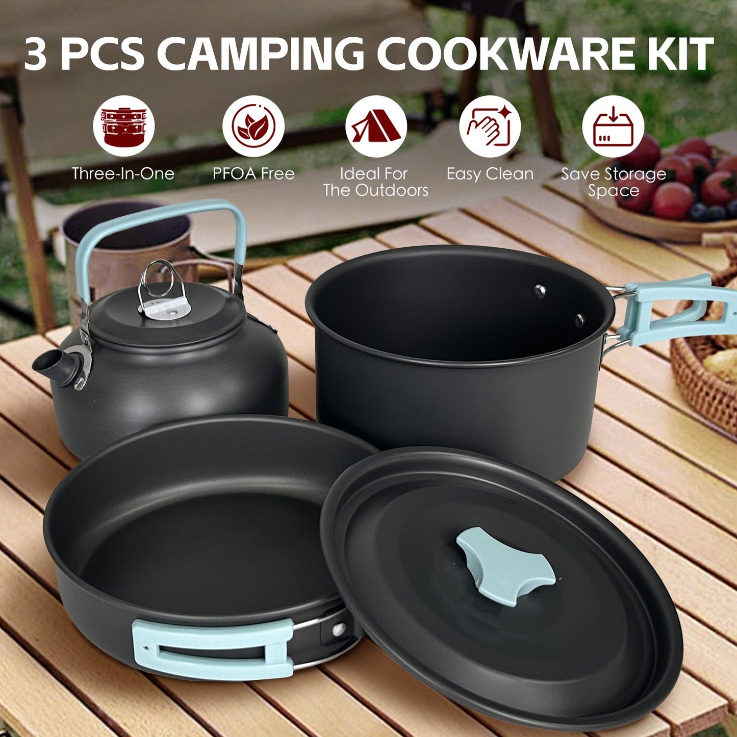 Camp Cooking Kit - Heat Resistant handles