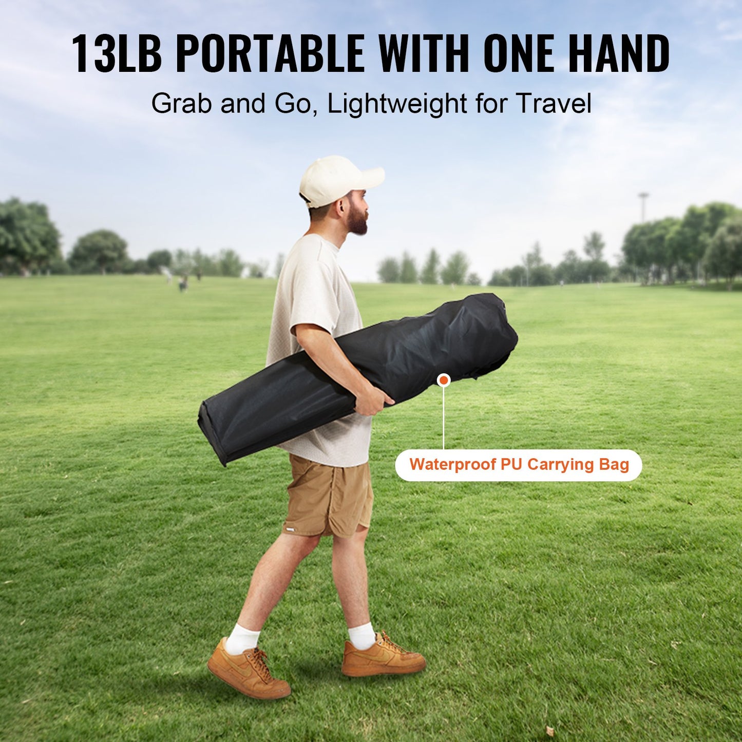 Camp Chair, Heavy Duty, Pockets, Cup Holder & Cooler Bag