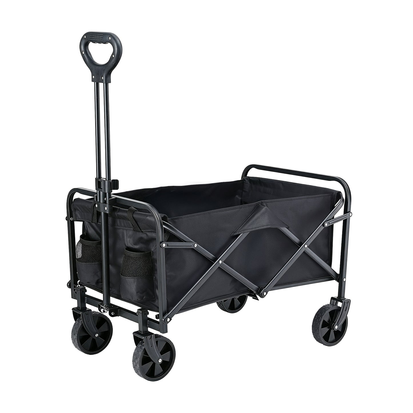 Folding wagon trolley for camping & festivals - black