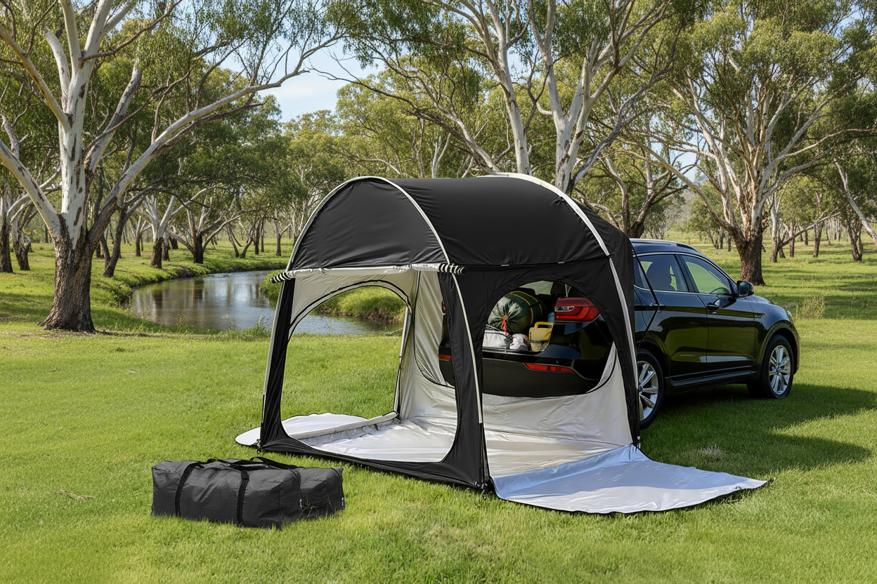 Camping Tent Car SUV Rear Hatchback - Black
